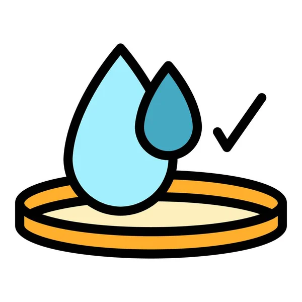 Prüfen Sie Das Tropfenwasser Symbol Umriss Überprüfen Tropfen Wasservektorsymbol Für — Stockvektor
