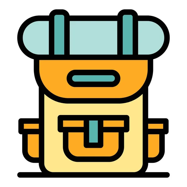 Пішохідна Значок Рюкзака Контур Пішохідний Рюкзак Векторна Піктограма Веб Дизайну — стоковий вектор
