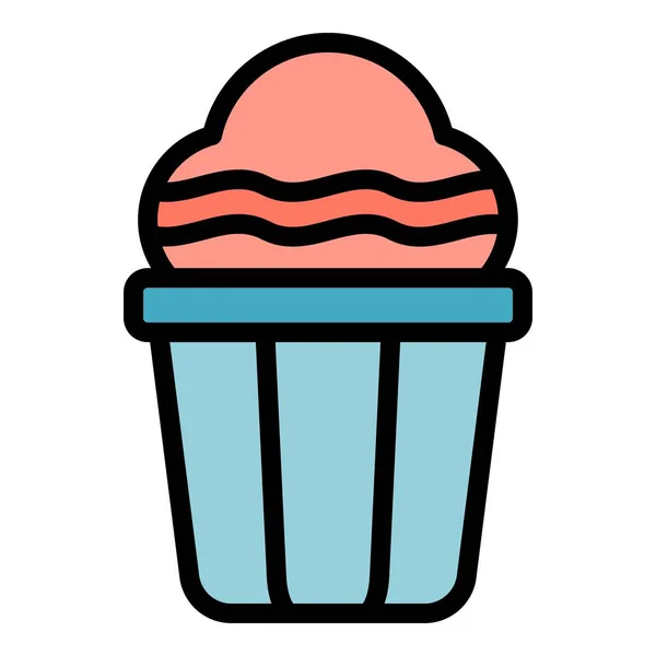 Muffinkuchen Ikone Umriss Muffin Kuchen Vektor Symbol Für Web Design — Stockvektor