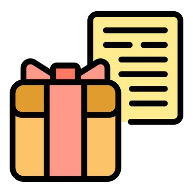 Hediye siparişi ikonu. Beyaz arkaplan rengi üzerinde izole edilmiş web tasarımı için vektör ikonu sıralaması