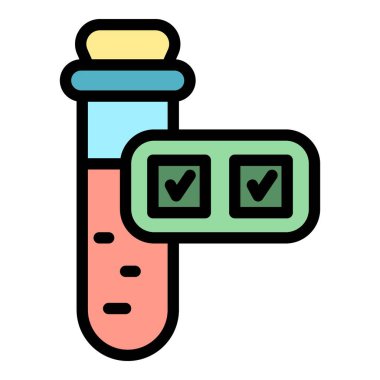 Test tüpü simgesi. Beyaz arkaplan rengi üzerinde izole edilmiş web tasarımı için ana test tüp vektör simgesi