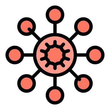 Virüs enfeksiyonu ikonu. Beyaz arkaplan renginde izole edilmiş web tasarımı için Virüs enfeksiyon taşıyıcı simgesi taslağı