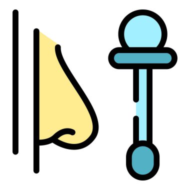 Burun analiz ikonu. Beyaz arkaplan rengi üzerinde izole edilmiş web tasarımı için özet Burun Analiz Vektörü simgesi