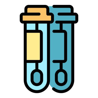 Coronavirus test ikonu. Beyaz arkaplan rengi üzerinde izole edilmiş web tasarımı için Coronavirus test vektör simgesi taslağı