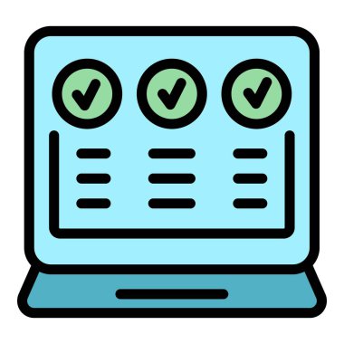 Online tıbbi test ikonu. Beyaz arkaplan rengi üzerinde izole edilmiş web tasarımı için Çevrimiçi tıbbi test vektör simgesi