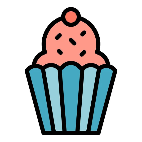 Ícone Bolinho Delinear Snack Ícone Vetor Muffin Para Web Design — Vetor de Stock