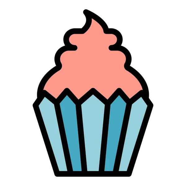 Chutná Ikona Muffinu Obrys Chutné Muffin Vektor Ikona Pro Web — Stockový vektor