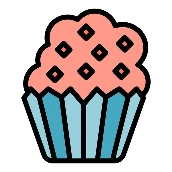 Handgemachte Muffin Ikone Umriss Handgefertigtes Muffin Vektorsymbol Für Webdesign Isoliert — Stockvektor