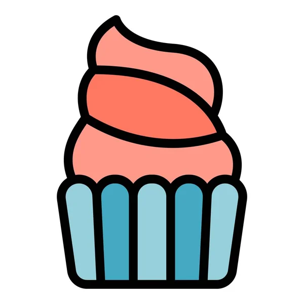 Heerlijke Muffin Icoon Outline Heerlijke Muffin Vector Icoon Voor Web — Stockvector