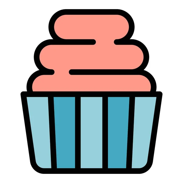 Een Kerstmuffin Icoon Outline Holiday Muffin Vector Icoon Voor Web — Stockvector