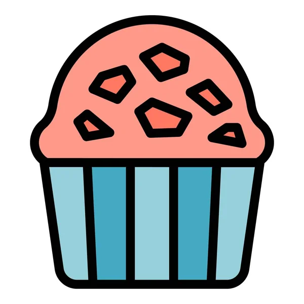 Ikona Čokoládového Muffinu Obrys Chocolate Muffin Vektor Ikona Pro Web — Stockový vektor