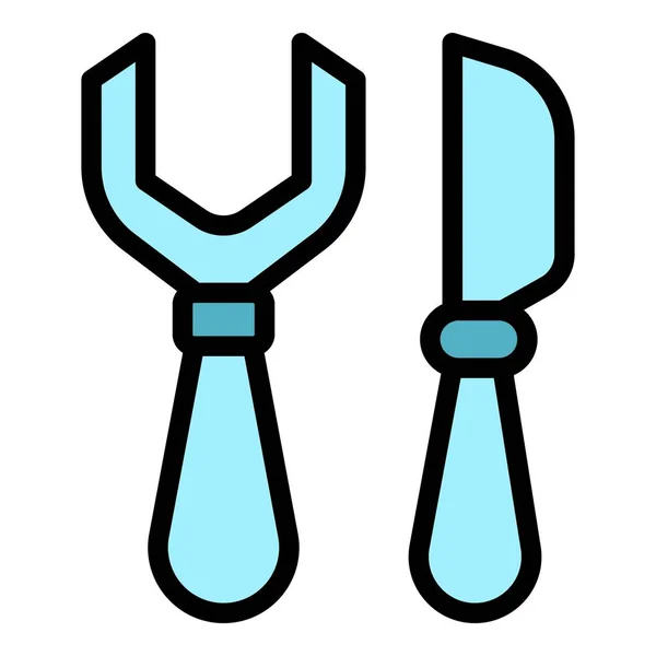 Bbq Cutlery Icon Outline Bbq Cutlery Vector Icon Web Design — Stock Vector