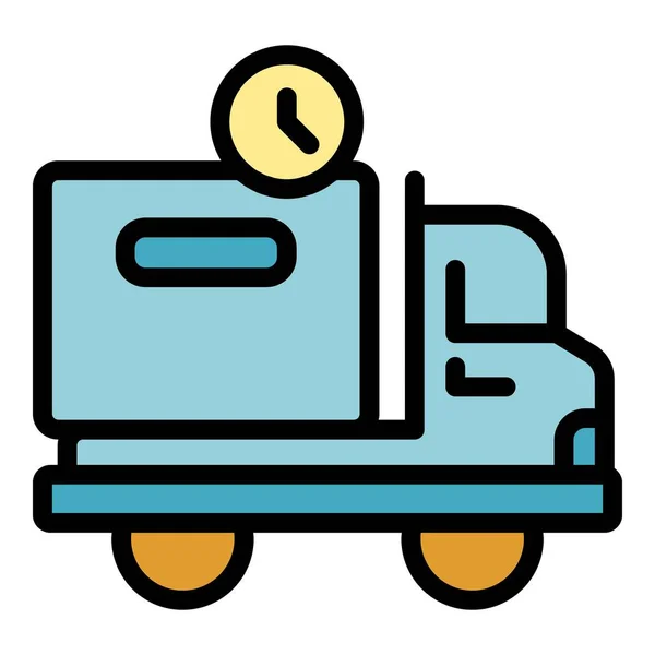 Піктограма Доставки Вантажівок Контурна Піктограма Доставки Вантажівок Веб Дизайну Ізольовано — стоковий вектор