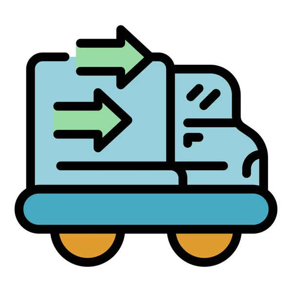 货运卡车图标 基于白色底色平面隔离的Web设计的货运卡车矢量图标 — 图库矢量图片