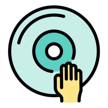 DJ disk simgesi. Beyaz arkaplan rengi üzerinde izole edilmiş web tasarımı için Dj disk vektör simgesi