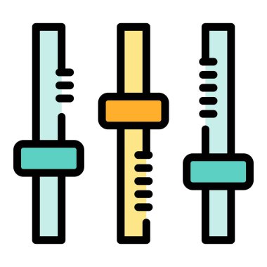 Ses kontrol simgesi. Beyaz arkaplan rengi üzerinde izole edilmiş web tasarımı için ses kontrol vektörü simgesi taslağı
