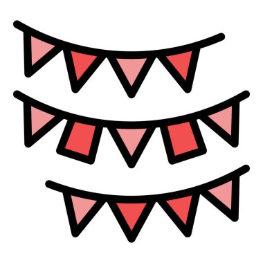 Parti dekorasyon ikonu. Beyaz arkaplan rengi üzerinde izole edilmiş web tasarımı için Parti dekorasyon vektör simgesi