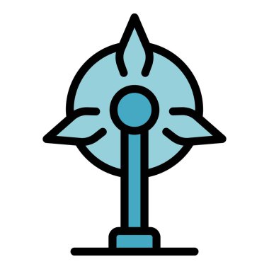 Rüzgar türbini simgesi. Beyaz arkaplan rengi üzerinde izole edilmiş web tasarımı için Rüzgar türbini vektör simgesi taslağı