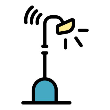 Erişilebilir sokak lambası ikonu. Beyaz arkaplan rengi üzerinde izole edilmiş web tasarımı için erişilebilir sokak ışığı vektör simgesi