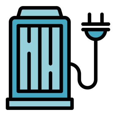 Erişilebilir güneş enerjisi istasyonu simgesi. Beyaz arkaplan renklerinde izole edilmiş web tasarımı için erişilebilir solar şarj istasyonu vektör simgesi