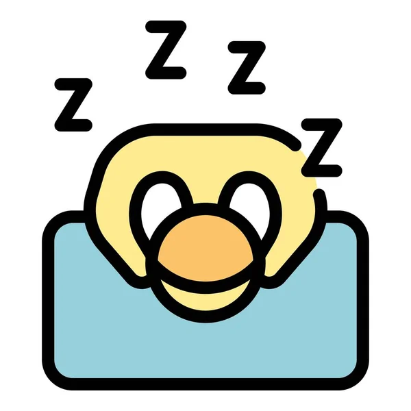 Икона Спящего Человека Контур Векторный Значок Спящего Человека Веб Дизайна — стоковый вектор