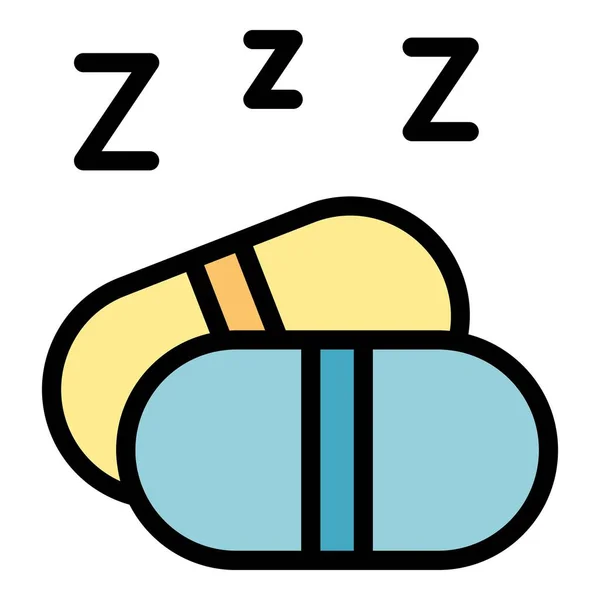 Ikon Obat Tidur Garis Luar Ikon Vektor Obat Tidur Untuk - Stok Vektor