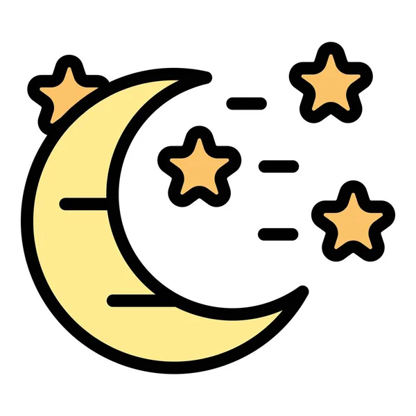 Mondsterne Ikone Umriss Mond Sterne Vektor Symbol Für Web Design — Stockvektor