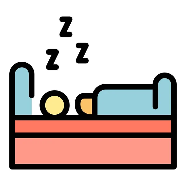 睡觉时间图标 在白色背景色平面上隔离的网页设计的大致睡前矢量图标 — 图库矢量图片