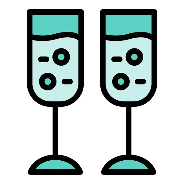 Champagneglasikon Disposition Champagne Glasögon Vektor Ikon För Webbdesign Isolerad Vit — Stock vektor