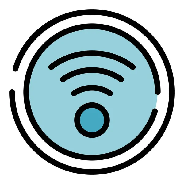 アクセス可能な無線Lanポイントアイコン 概要白い背景色フラットに隔離されたウェブデザインのためのアクセス可能なWifiポイントベクトルアイコン — ストックベクタ