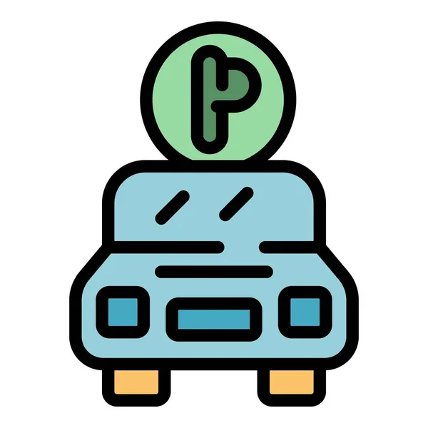 Піктограма Доступної Парковки Контур Доступна Піктограма Паркування Автомобілів Веб Дизайну — стоковий вектор