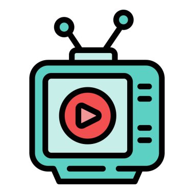 Televizyon pazarlama ikonu. Beyaz arkaplan rengi üzerinde izole edilmiş web tasarımı için Tv pazarlama vektör simgesi