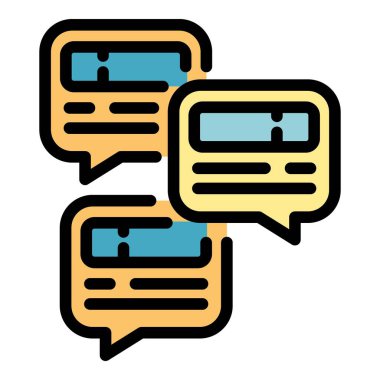 Ağ sohbet simgesi. Beyaz arkaplan rengi üzerinde izole edilmiş web tasarımı için Ağ sohbet vektör simgesi