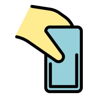 El telefonu ikonu ana hatları vektörü. Parmak ekranı. Akıllı aygıt rengi düz