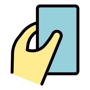 Cep telefonu simgesi ana hatları vektörü kullanılıyor. Cep telefonu. Akıllı hareketli renk düzlüğü