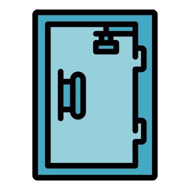 Tahliye kapısı ikonu. Beyaz arkaplan renginde izole edilmiş web tasarımı için insan tahliye kapısı vektör simgesi