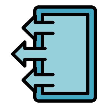 Tahliye çıkış kapısı simgesi. Beyaz arkaplan renginde izole edilmiş web tasarımı için Tahliye çıkış kapısı vektör simgesi