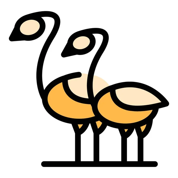 Safari Strauß Ikone Umriss Safari Strauß Vektor Symbol Für Web — Stockvektor