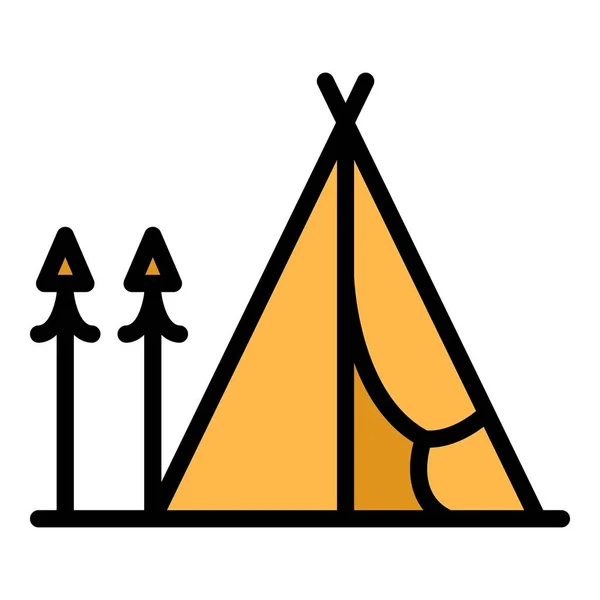 Safarizelt Symbol Umriss Safari Zelt Vektor Symbol Für Web Design — Stockvektor