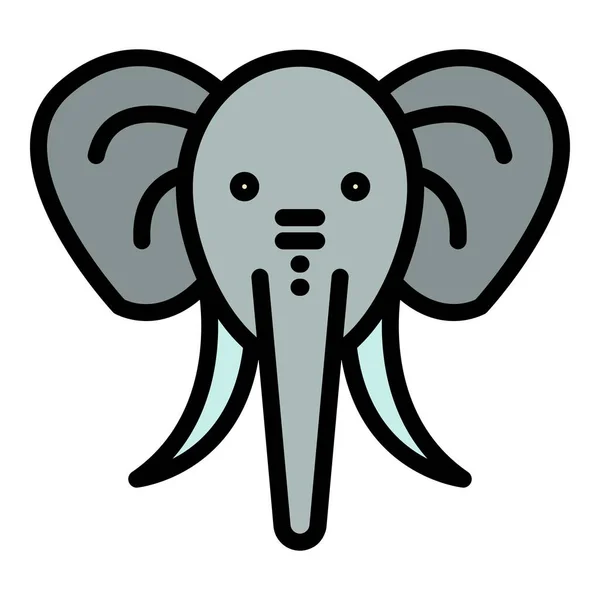 코끼리의 아이콘 평면에 디자인을 와일드 코끼리 아이콘의 — 스톡 벡터