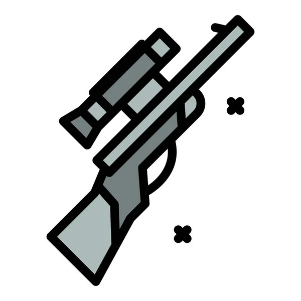 サファリ銃のアイコン 概要白背景色フラットに分離されたウェブデザインのためのサファリガンベクトルアイコン — ストックベクタ