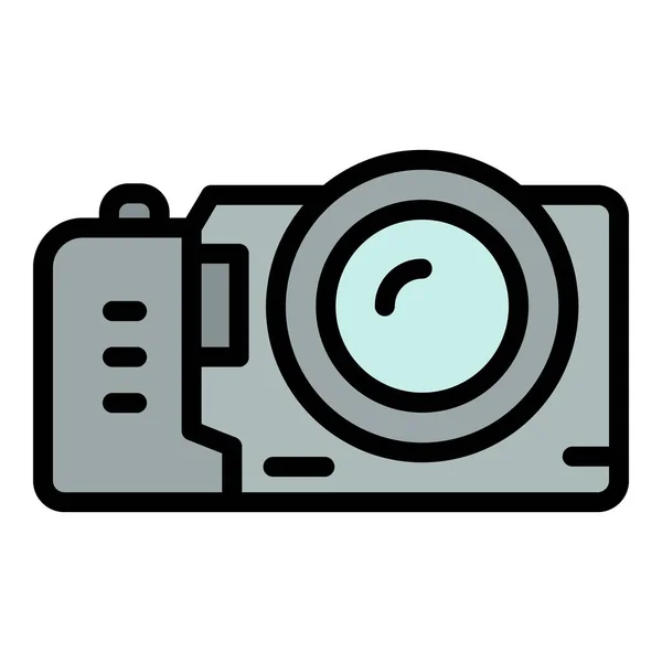 Safari Kamera Symbol Umriss Safari Kamera Vektor Symbol Für Web — Stockvektor