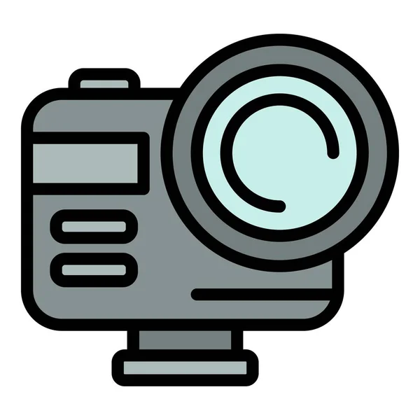 サファリハンティングカメラのアイコン 概要白を基調としたウェブデザインのためのサファリハンティングカメラベクトルアイコンフラット — ストックベクタ