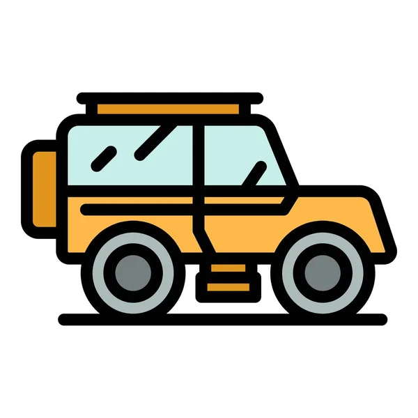 Icono Del Jeep Safari Esquema Safari Jeep Vector Icono Para — Vector de stock