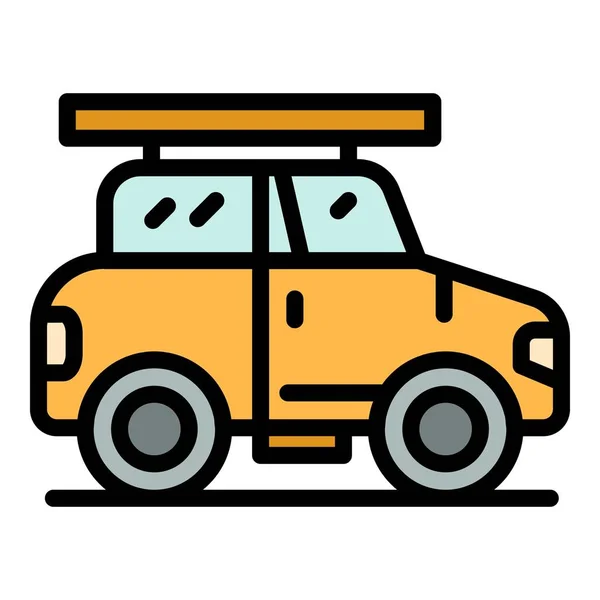 여행용 사파리 자동차 아이콘 평면에 디자인을 트래블 사파리 자동차 아이콘 — 스톡 벡터