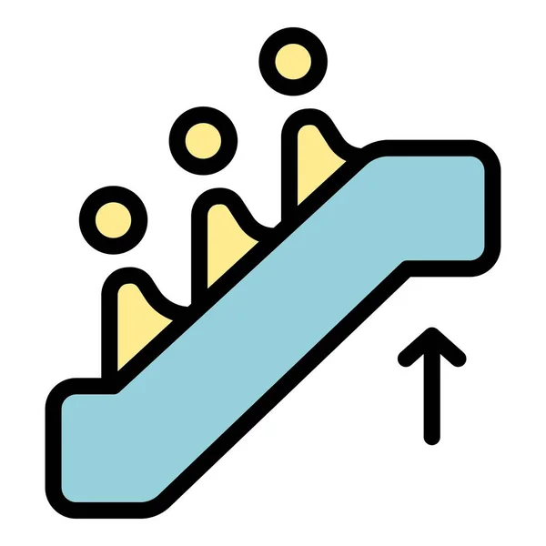 Значок Лестницы Эскалатора Значок Вектора Лестницы Контура Эскалатора Веб Дизайна — стоковый вектор