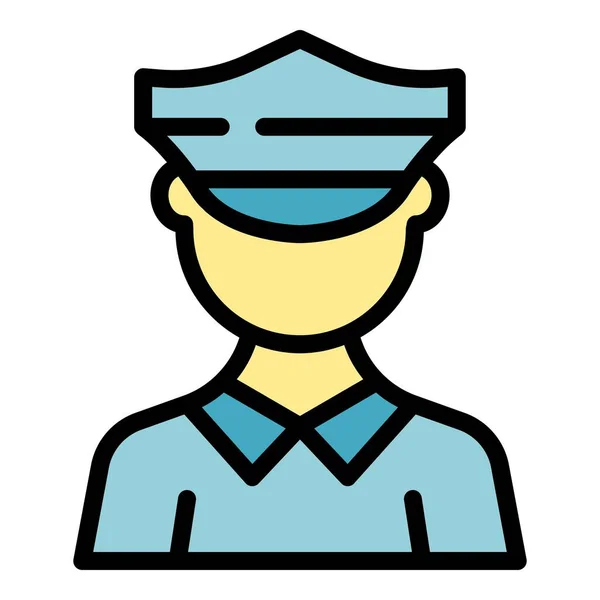 Ícone Polícia Esboço Ícone Vetor Policeman Para Web Design Isolado — Vetor de Stock