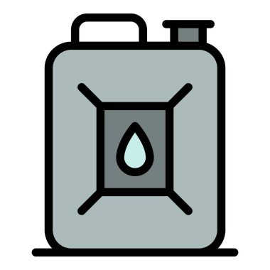 Yağ kutusu ikonu. Beyaz arkaplan renklerinde izole edilmiş web tasarımı için ana hatlı yağ ikonu