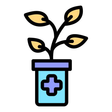 Antidepresan tıbbi bitki ikonu. Beyaz arkaplan renklerinde izole edilmiş web tasarımı için antidepresan tıbbi bitki vektör simgesi ana hatları