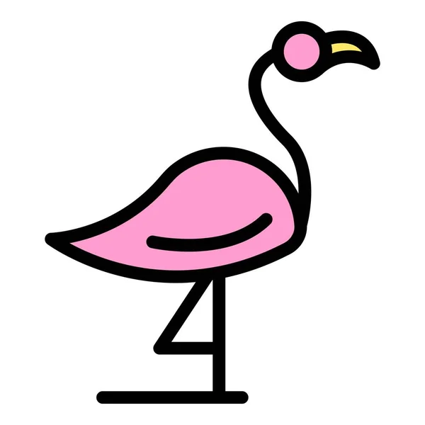 Иконка Фламинго Контур Фламинго Векторный Значок Веб Дизайна Изолирован Белом — стоковый вектор